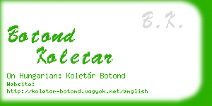 botond koletar business card