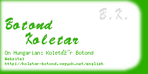 botond koletar business card
